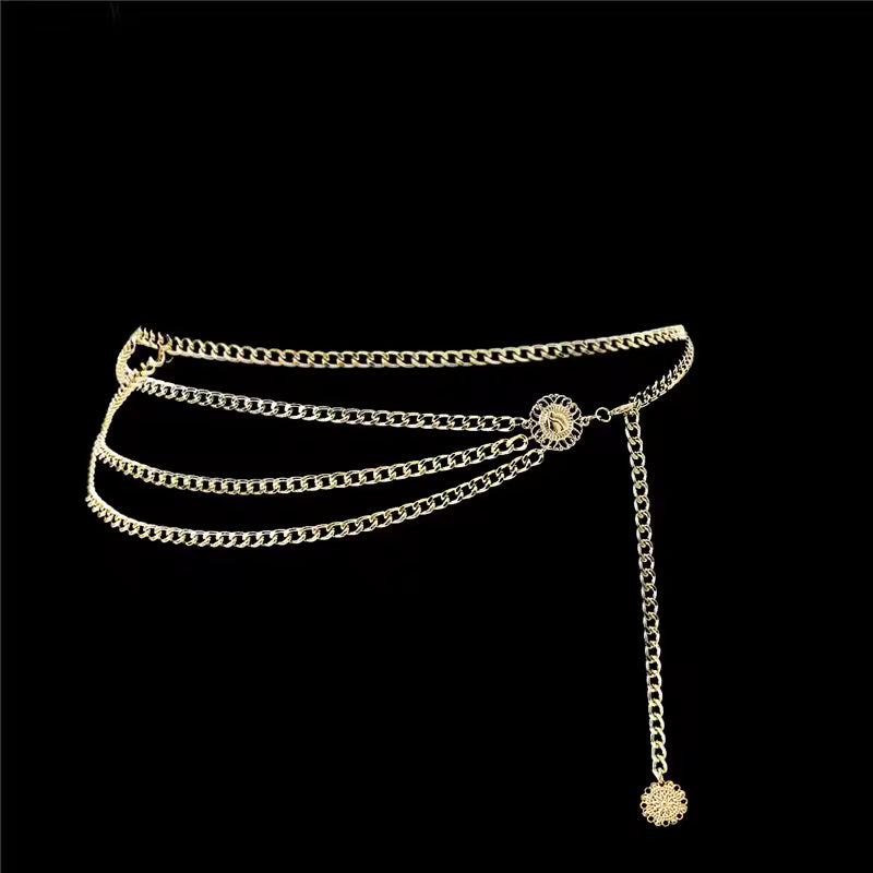 GoldenDrift™ Tassel Coin Waist Chain – Multilayer Beach Body Jewelry