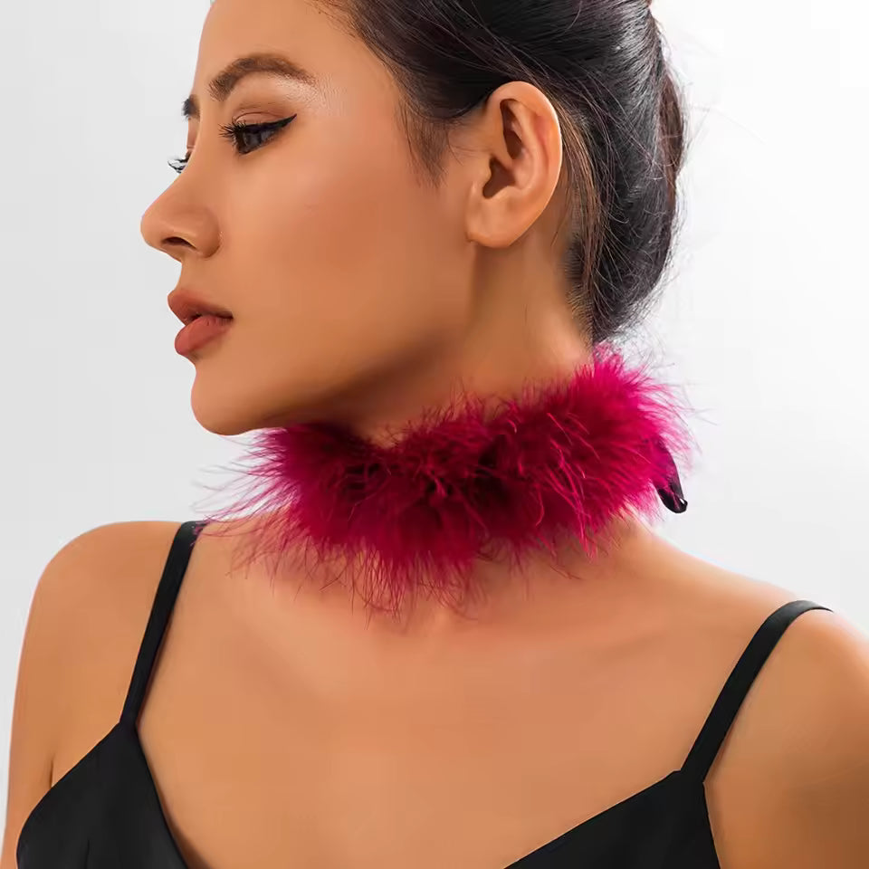 VelvetFlame™ Feather Collar Necklace