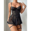 Sheer Lace Garter Lingerie Set