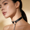 RebelChain™ PU Leather Choker & Leash – Punk Rock Statement Collar