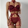Lace Halter Lingerie & Garter Set
