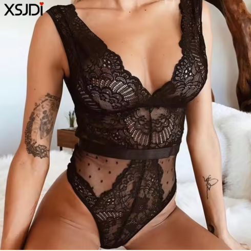 Embroidered Lace Lingerie Set