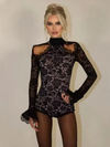 Women’s Lace Patchwork Hollow One-Piece Jumpsuit