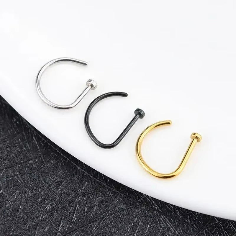 UrbanEdge™ Stainless Steel Fake Nose & Lip Ring – No Piercing Needed