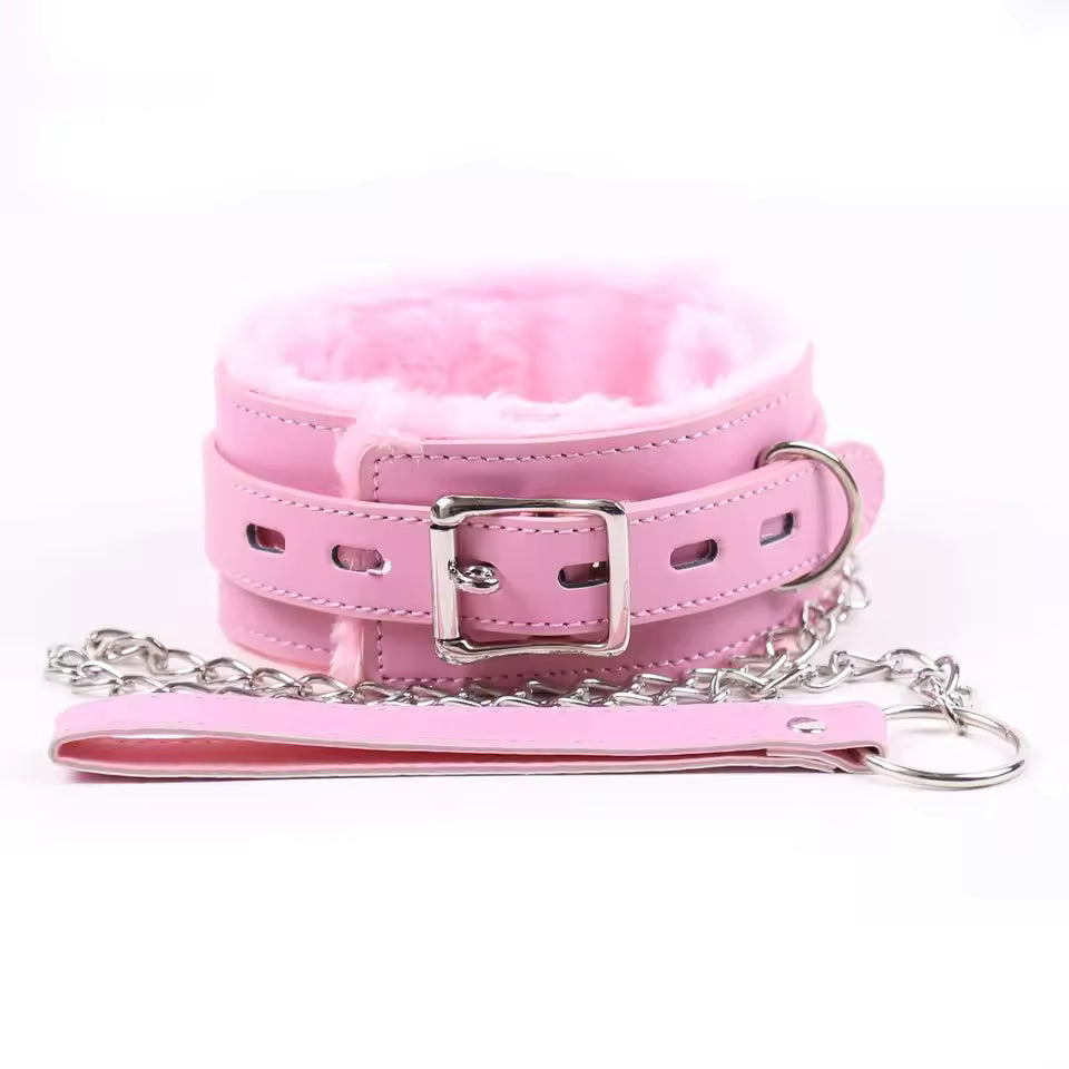 SeduceMe™ Plush Leather Chain Choker Collar