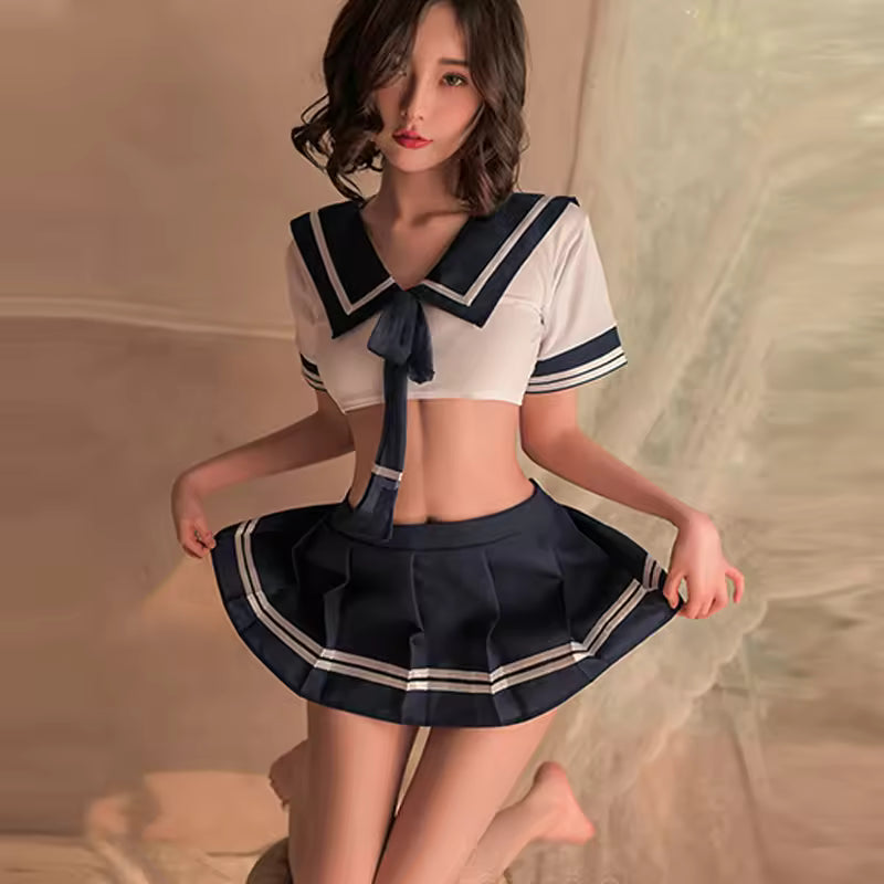 Sailor-Inspired Cosplay Lingerie Set for Women | 2-Piece Sexy Nightwear Outfit