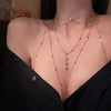 CrystalGlam™ Rhinestone Tassel Body Chain – Sparkling Chest Jewelry