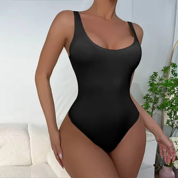 Women’s Seamless Shapewear Bodysuit | Deep U-Neck Stretchy Compression Body
