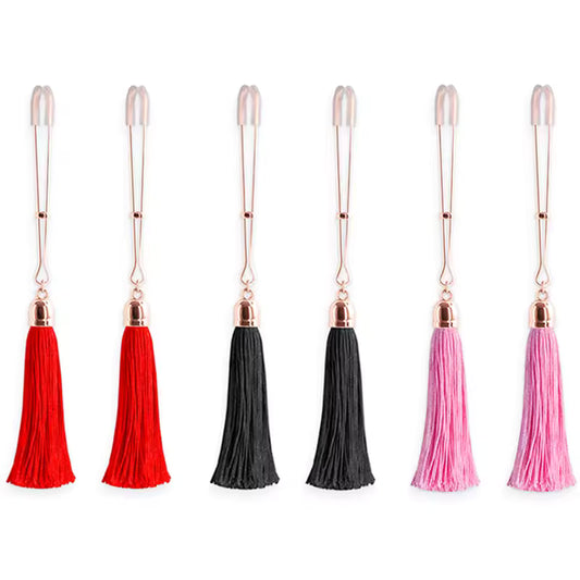 RoseGold Tempt™ Tassel Clamps – Adjustable Tease Set