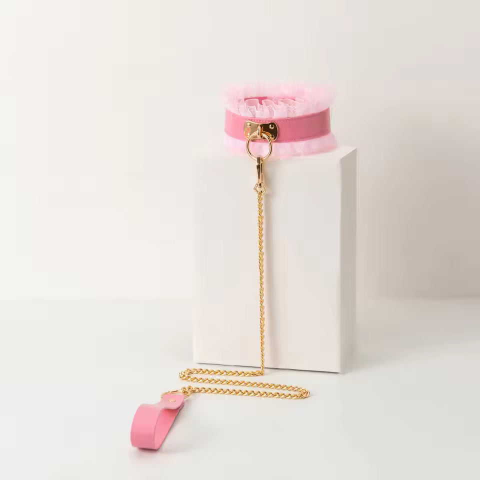 ShadowBond™ Leather Collar & Leash Set – Gothic Harness Accessory