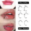 Saratily™ Stainless Steel Fake Lip & Nose Ring Set – No Piercing Needed