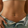 CrystalDrip™ Rhinestone Tassel Waist Chain – Beach Glam