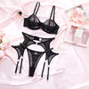 Mesh Lace Lingerie Set for Women | Sheer Bra and Brief with Ring Detail