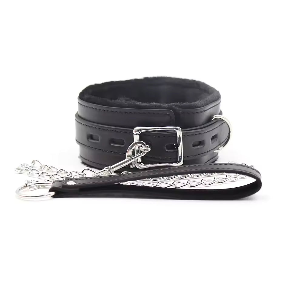 SeduceMe™ Plush Leather Chain Choker Collar