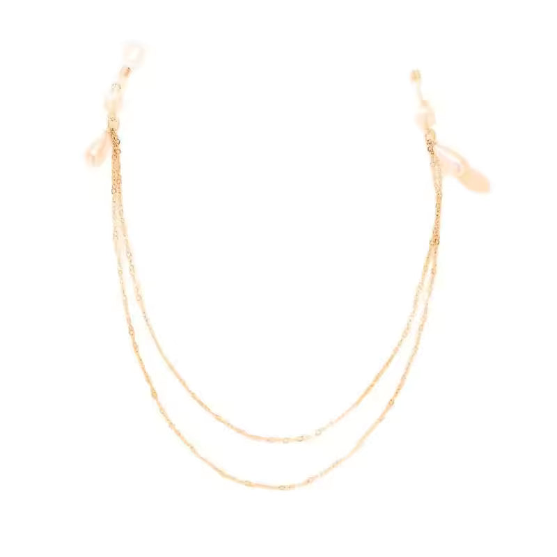 PearlLuxe™ Double Layer Tassel Body Chain – Silver Chest Jewelry