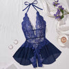 Sheer Lace Teddy Bodysuit for Women | Backless Halter Babydoll Nightwear