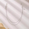 PearlLuxe™ Double Layer Tassel Body Chain – Silver Chest Jewelry