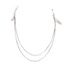 PearlLuxe™ Double Layer Tassel Body Chain – Silver Chest Jewelry