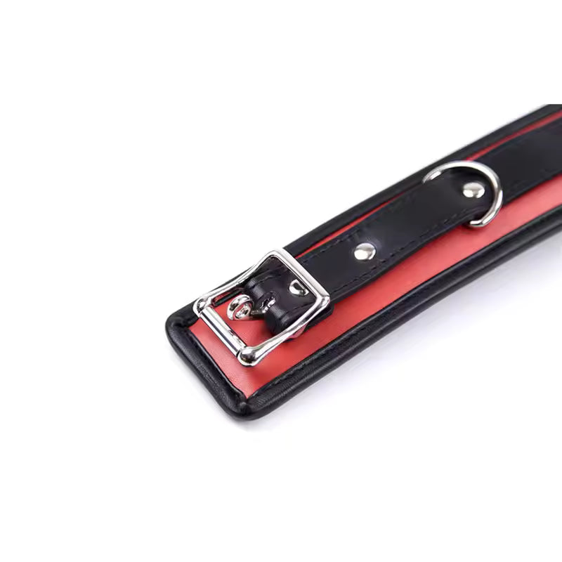 VelvetGrip™ Leather Chain Collar – Bold & Irresistible