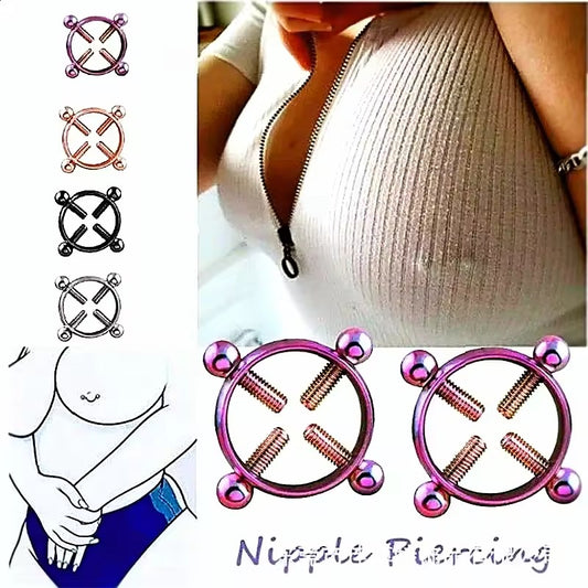 Stainless Steel Nipple Clamps | Adjustable Ring Breast Jewelry for Women