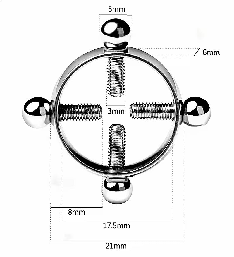 Stainless Steel Nipple Clamps | Adjustable Ring Breast Jewelry for Women