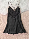 Women Satin Lace V-Neck Nightdress – Sexy Back Lounge Sleepwear