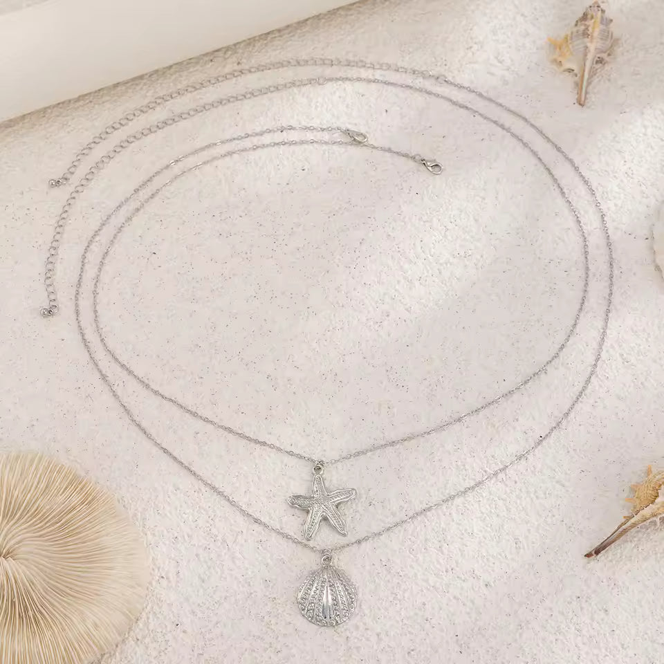 StarSea™ Scallop & Starfish Waist Chain – Minimalist Beach Body Jewelry