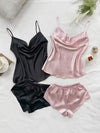 Satin Pajama Set for Women – Soft Top and Shorts Sleepwear
