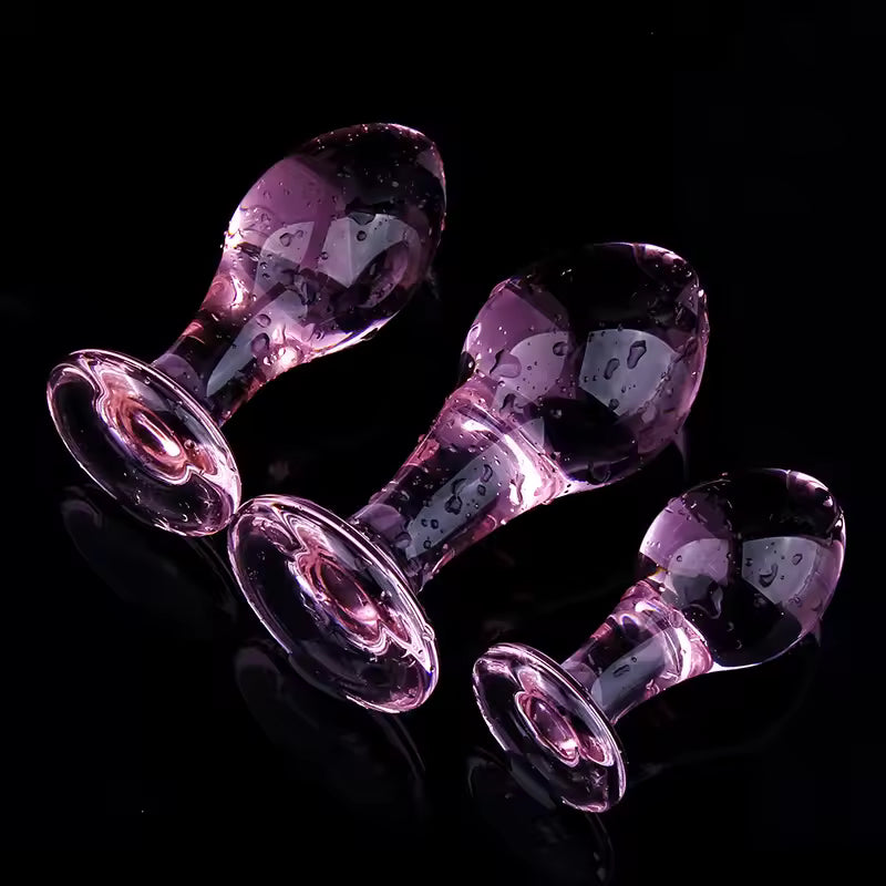 RoseLuxe™ Crystal Glass Plug – Elegant Night Fantasy