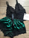Women’s Sexy Lace Pajama Set | Sleeveless V-Neck Top & Shorts Nightwear