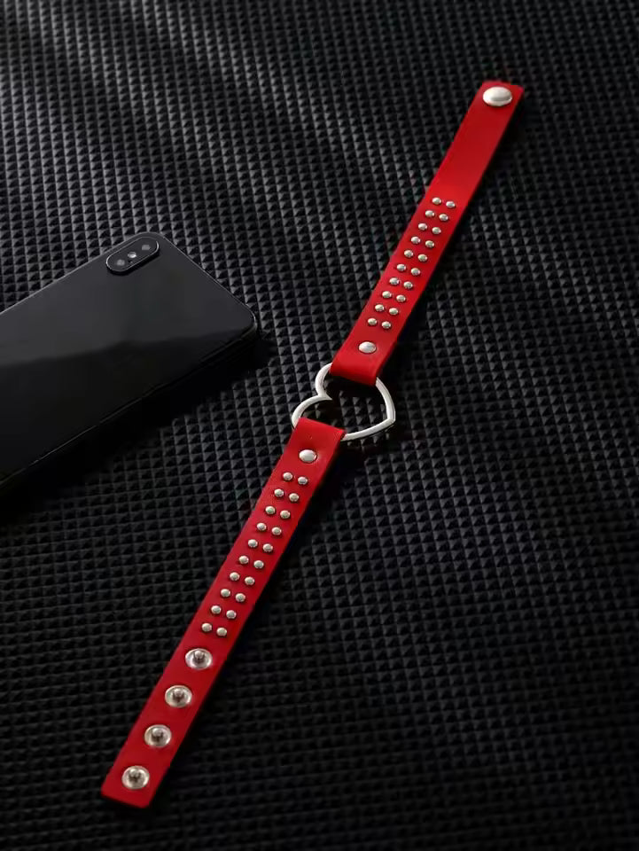 HeartRebel™ PU Leather Heart Choker – Punk Street Style Necklace