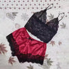 Women’s Sexy Lace Pajama Set | Sleeveless V-Neck Top & Shorts Nightwear
