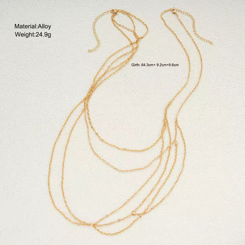 SunGleam™ Metal Chest Body Chain – Beach Harness Jewelry