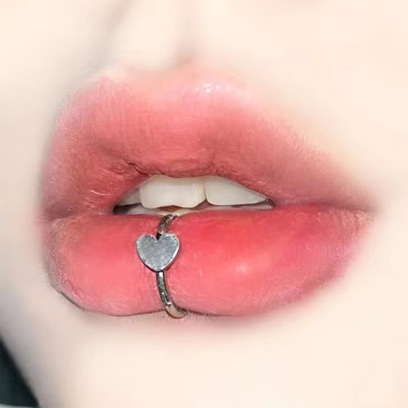 Saratily™ Stainless Steel Fake Lip & Nose Ring Set – No Piercing Needed
