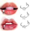 Saratily™ Stainless Steel Fake Lip & Nose Ring Set – No Piercing Needed