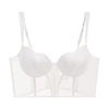 Women’s Sheer Lace Push-Up Bustier Bra – Transparent Corset Lingerie Top
