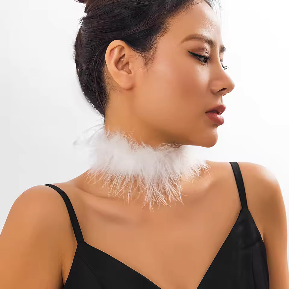 VelvetFlame™ Feather Collar Necklace