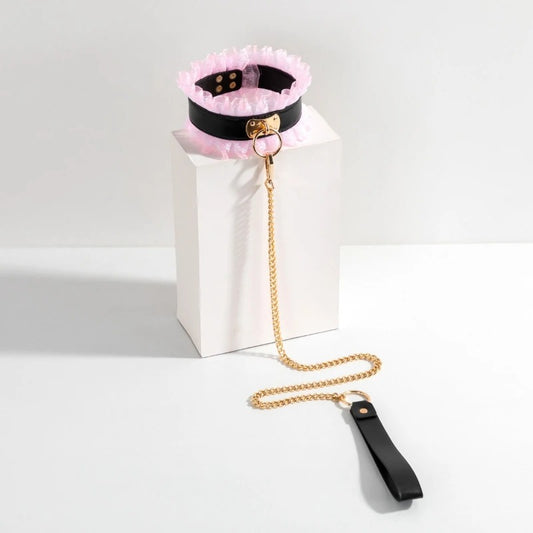 ShadowBond™ Leather Collar & Leash Set – Gothic Harness Accessory