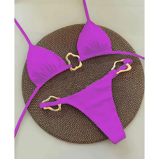 Sexy Lace-Up Bikini Two-Piece Swimsuit for Women