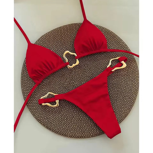 Sexy Lace-Up Bikini Two-Piece Swimsuit for Women