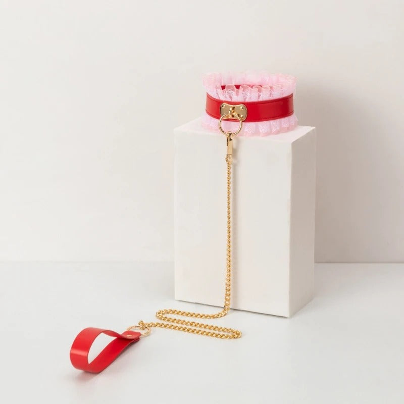 ShadowBond™ Leather Collar & Leash Set – Gothic Harness Accessory