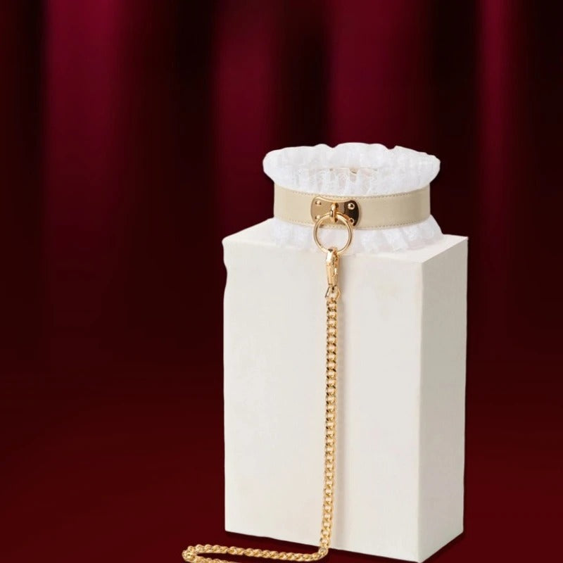 ShadowBond™ Leather Collar & Leash Set – Gothic Harness Accessory