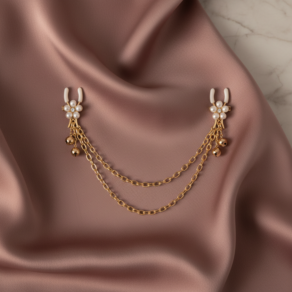 BellTease™ Metal Clip Set with Chain – Adjustable Sensation Clips