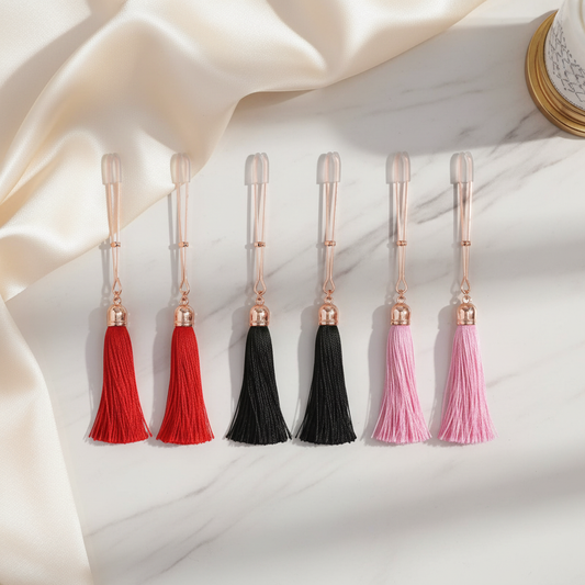 RoseGold Tempt™ Tassel Clamps – Adjustable Tease Set