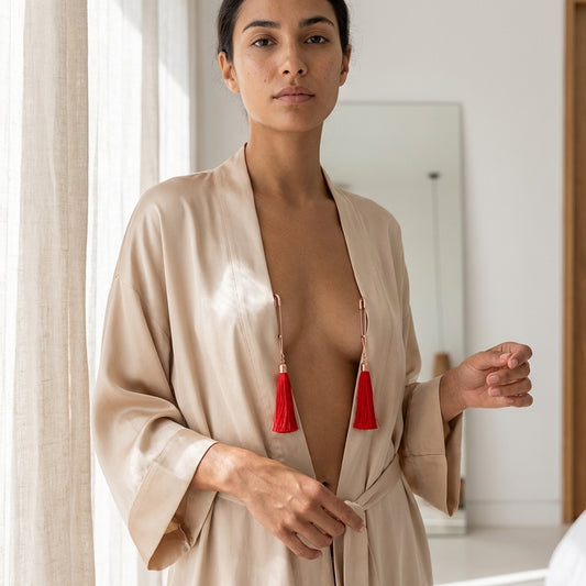 RoseGold Tempt™ Tassel Clamps – Adjustable Tease Set